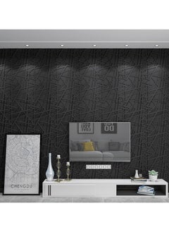 Generic Decorative 3D Wall Panels in Diamond Design, 3D Wall Panels, PVC 3D Wall Panel Diamond, 3D Textured Wall Panels, for Interior Wall Decor, 50 * 50cm Matt, 12Pack (Stripe, Black)  - Image 3