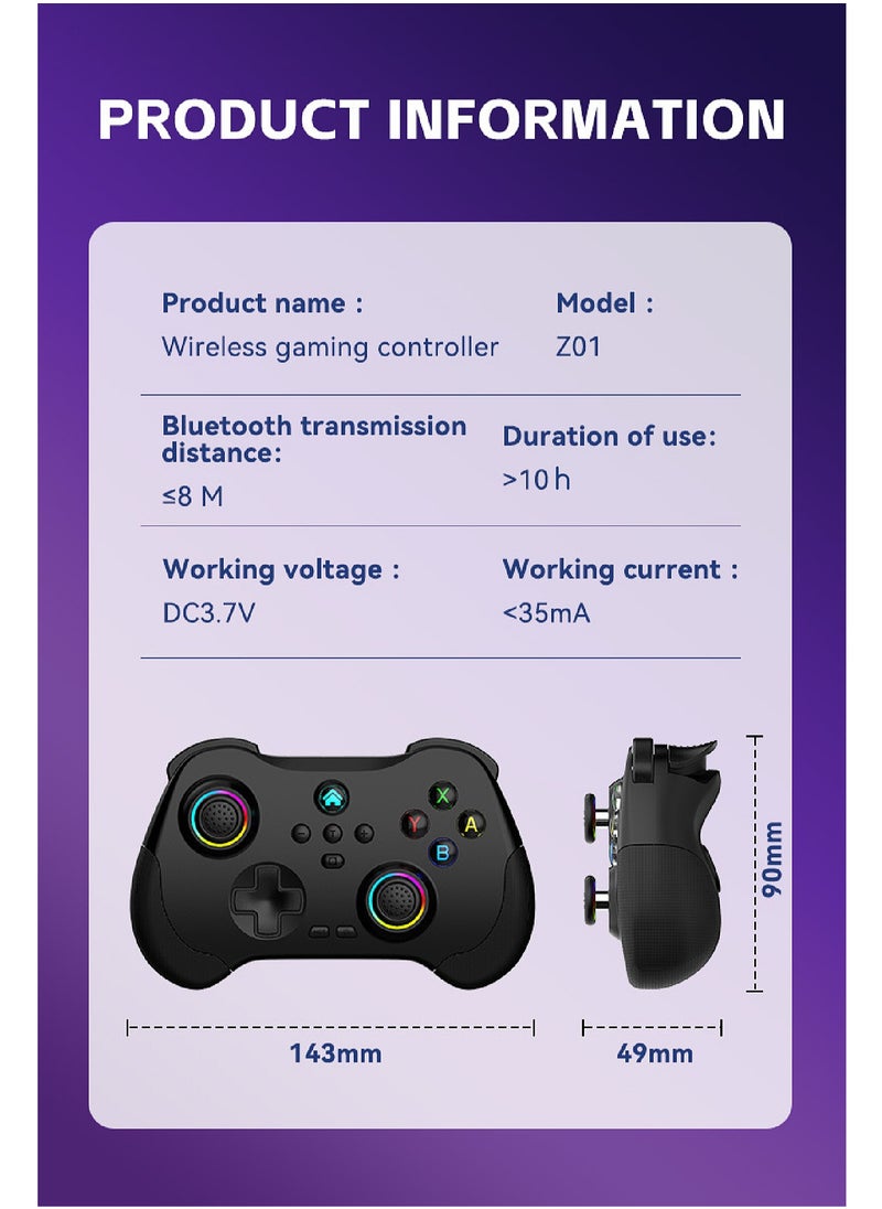 Mi VAZA - Wireless Game Controller for PS4,PS3,Phone,Pad,iOS, Android,Tablet, PC,N-Switch,Steam Deck,Bluetooth Wireless Gamepad Joystick, Back Button - Image 1