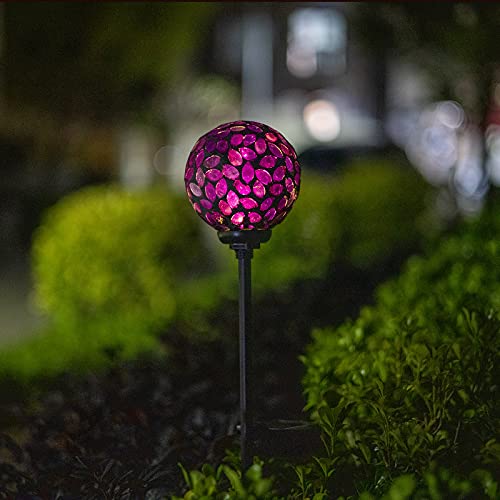 VCUTEKA Solar Lights Outdoor Decorative - Mosaic Solar Garden Light Waterproof LED Pathway Stake Light for Landscape Lawn Patio Yard Decoration, 1 Pack - Image 2