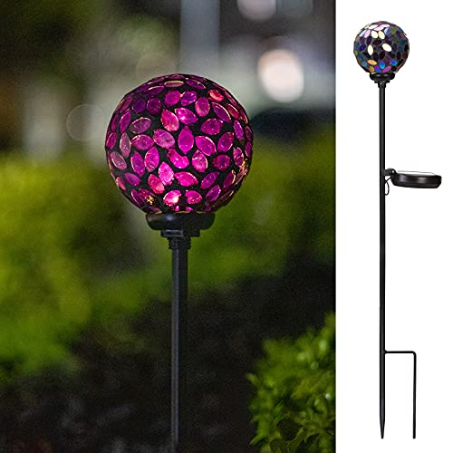 VCUTEKA Solar Lights Outdoor Decorative - Mosaic Solar Garden Light Waterproof LED Pathway Stake Light for Landscape Lawn Patio Yard Decoration, 1 Pack - Image 1