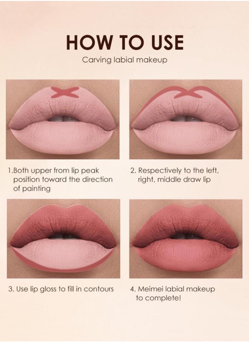 LANGMANNI Liquid Lip Stick &Lip Liner 2PCS Color 04  - Image 3