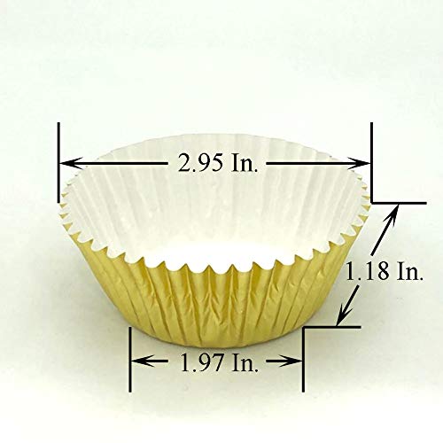 Huaswan Shiny Gold Foil Cupcake Liners Standard Paper Baking Cups for Wedding, Party and More, 120-Count - Image 2