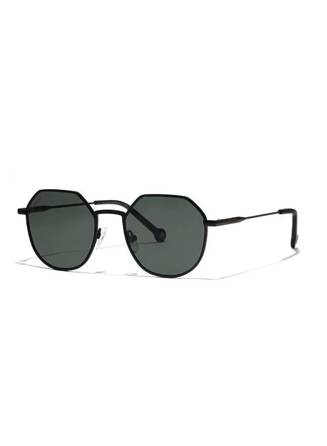 30Sundays Turn Up Polarised,Men Sunglasses, Geometric Sunglasses, UV Protection: UV400 (Black,Green)