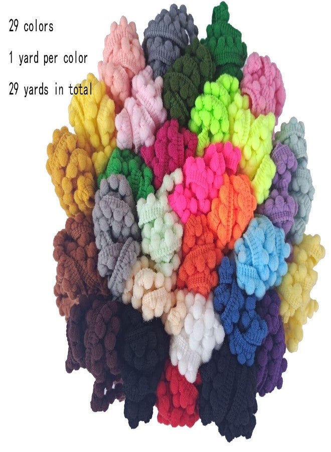 MONIDOOR Mini Pom Pom Trim 29 Yards 29 Colors 5mm Ball Fringe Trim for Sewing Accessory Decoration DIY Crafts (Mixed Color 1 1743) - Image 2