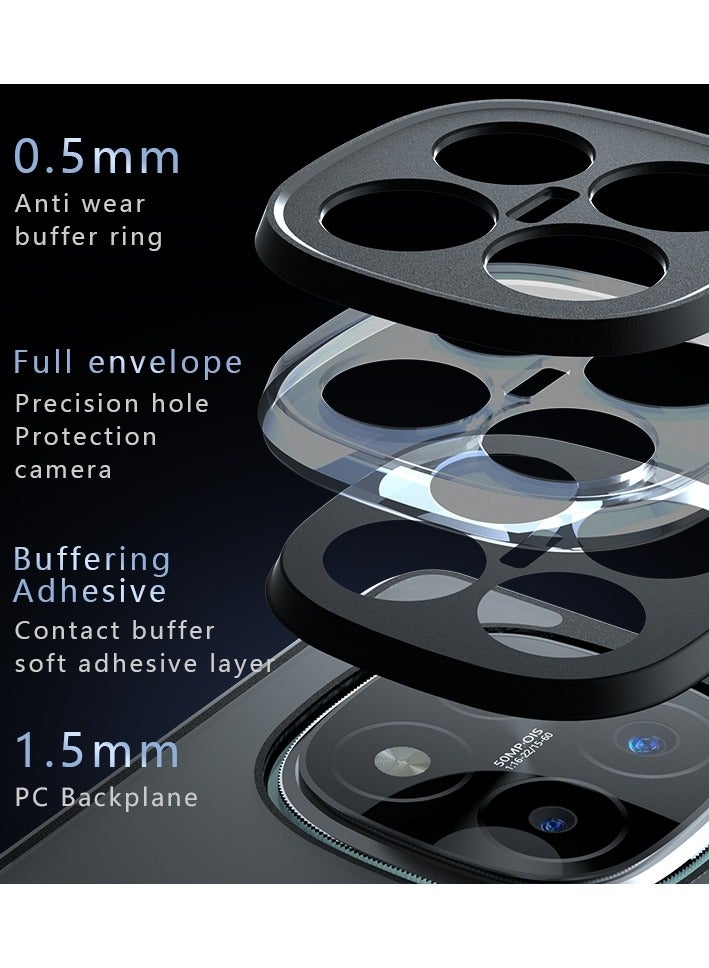 Case Cover Shockproof Hard PC Back Soft TPU Frame Matte Black Slim Protective Cover Compatible with  Redmi Note 14 Pro Plus ( Black) - Image 3