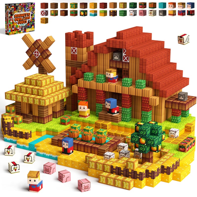 idoot 100PCS Magnetic Blocks Farm Animal Toys STEM Sensory Building Gifts for Boys and Girls - Image 2