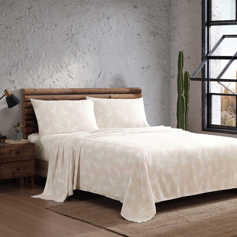 Wrangler - Sheet Set  Breathable & Wrinkle Resistant Bedding  Includes Matching Sham & Pillowcase  Casual Home Decor (Foliage Beige  Twin) - Image 2