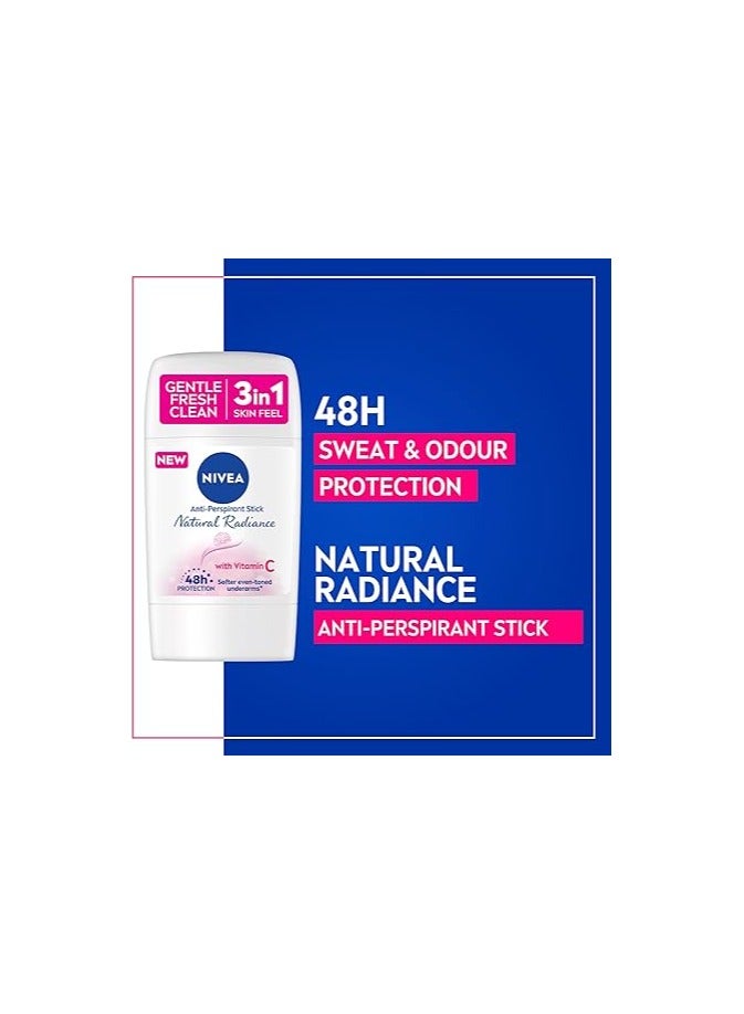 Nivea NIVEA Antiperspirant Stick for Women, 48h Protection, Natural Radiance Vitamin C, 50ml - Image 3