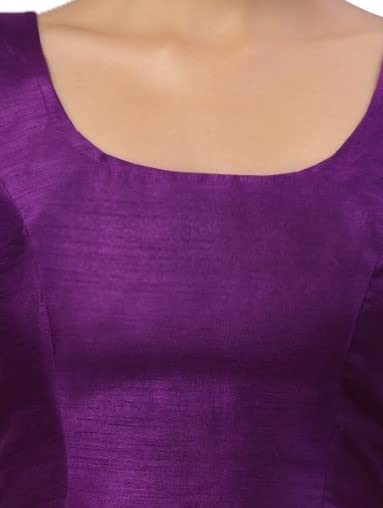 Studio Shringaar Women's Readymade Art Silk Sleeveless Saree Blouse (Purple, 40) - Image 3