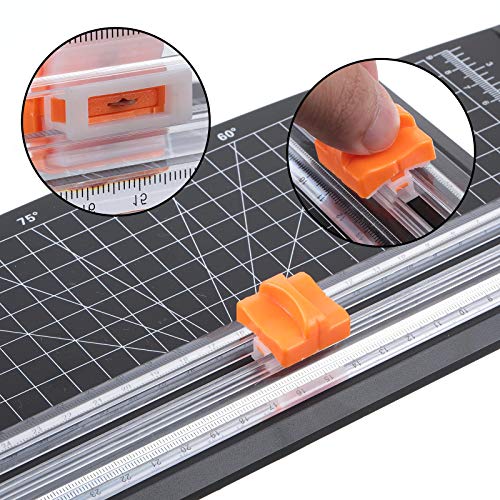 Mudder 15 Pieces Paper Cutter Replacement Blade with Security Safeguar Paper Trimmer Blades Refill(Orange) - Image 4