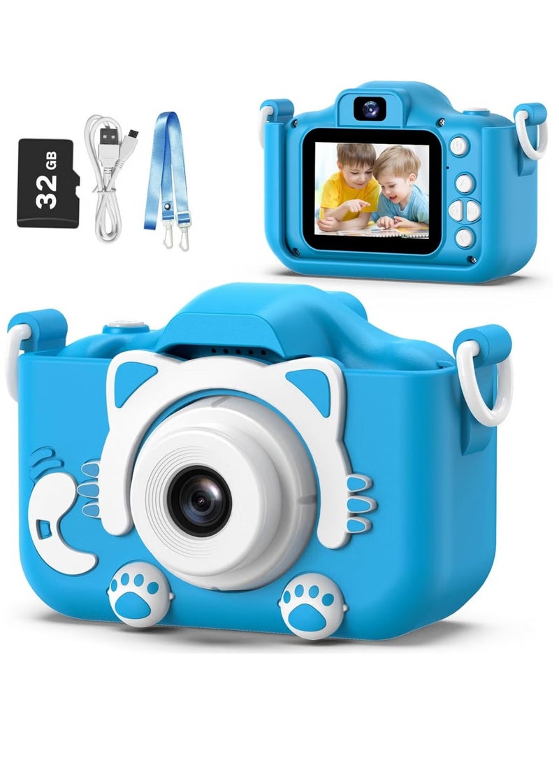 ELTRAZONE Kids Digital Camera for Boys Ages 3-8 – Fun Cartoon Silicone Cover, HD Screen, Rechargeable Video Camcorder, Easy-to-Use for Learning & Play, Perfect Birthday & Christmas Gift – 32GB SD Card Included - Image 1