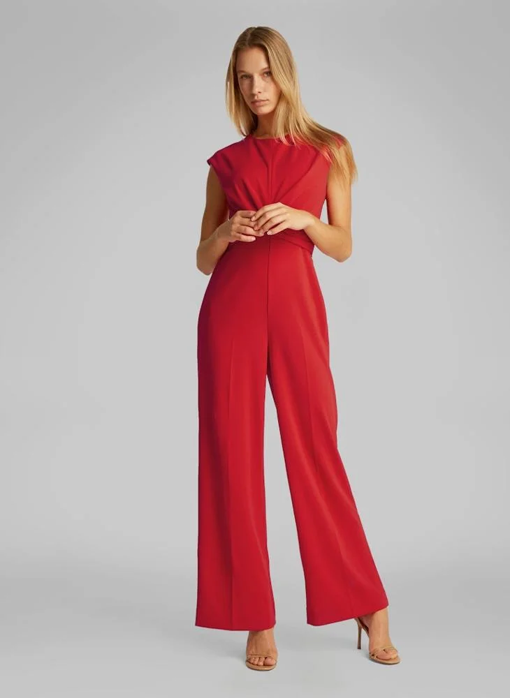 CALVIN KLEIN Crepe Twist High Waist Jumpsuit