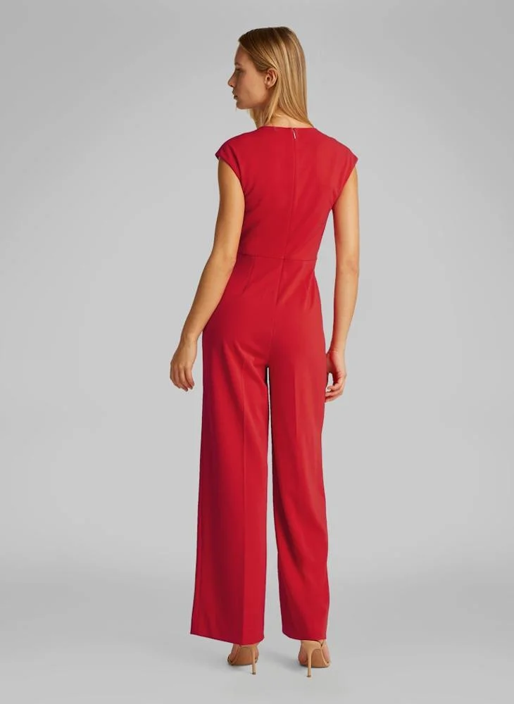 CALVIN KLEIN Crepe Twist High Waist Jumpsuit