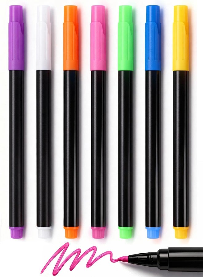 momozzle 7-Color Markers for LED Note Board with Colors, Compatible with Lumiboard Reusable Doodle Book, Light-Up Acrylic Message Boards,and LED Writing Boards, Neon Markers Erasable Pens - Image 1