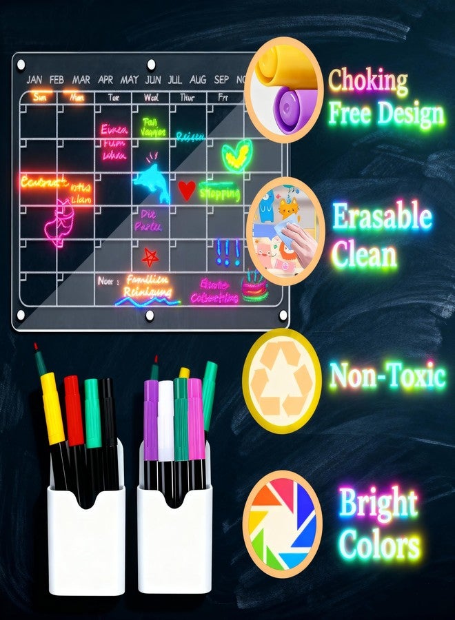 momozzle 7-Color Markers for LED Note Board with Colors, Compatible with Lumiboard Reusable Doodle Book, Light-Up Acrylic Message Boards,and LED Writing Boards, Neon Markers Erasable Pens - Image 5