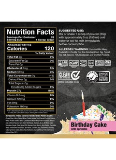 AllMax Nutrition ISOFLEX Whey Protein Powder, Whey Protein Isolate, 27g Protein, Birthday Cake, 2 Pound  - Image 2