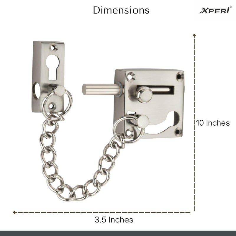 Xpert S.S Door Chain Brass with Latch by , 1Pc Works Chain Lock for Door, & Door Lock, Door Locks for Main Door, Door Chain Lock for Main Door, Safety Lock for Door, Inside Main Door Locks for Home - Image 4