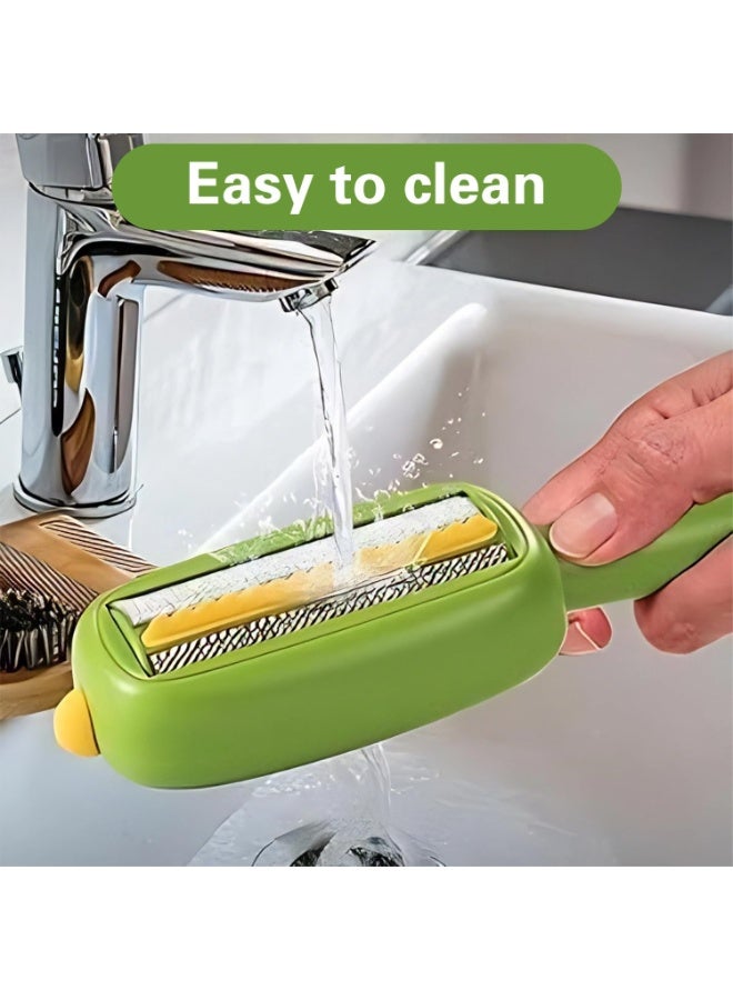 دي إم جي تك فرشاة إزالة شعر الحيوانات الأليفة، فرشاة فرو قابلة لإعادة الاستخدام للملابس والأثاث ومقاعد السيارات، بكرة إزالة الوبر قابلة للغسل لشعر القطط والكلاب، فرشاة تنظيف محمولة آمنة على الأقمشة، لون أخضر - Image 2