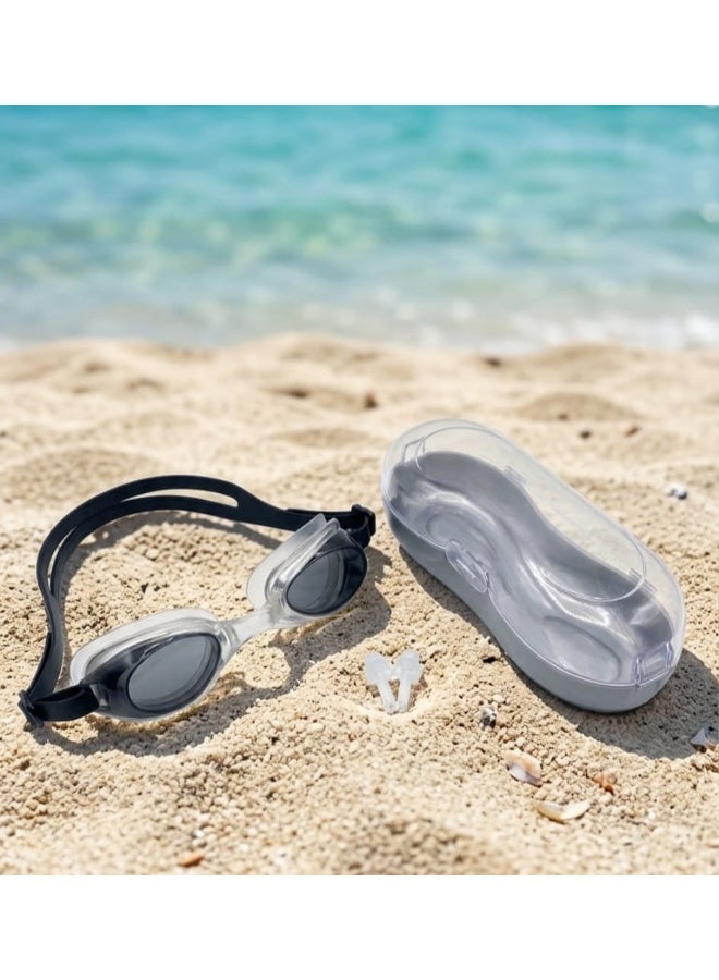 Professional Swimming Goggles for Adults & Kids  – Anti-Fog, Leak-Proof Polycarbonate Lenses with 100% UV Protection | Includes Earplugs & Premium Hard Case (Light Blue) - Image 3