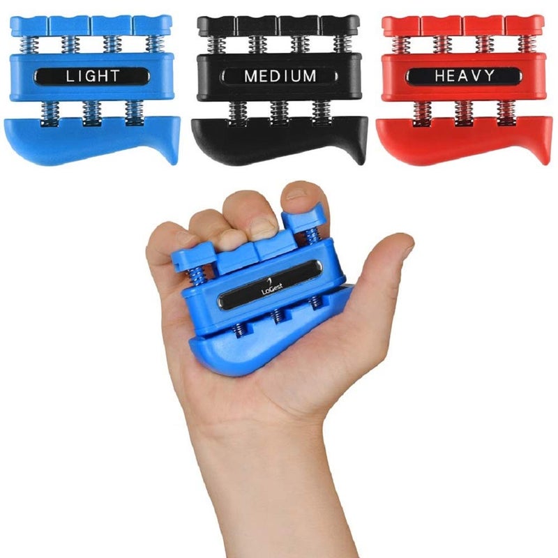 3 Pack Finger Strengthener - Exerciser For Forearm And Hand Grip Workout Equipment Musician  Rock Climbing Therapy Gripper Set Kit