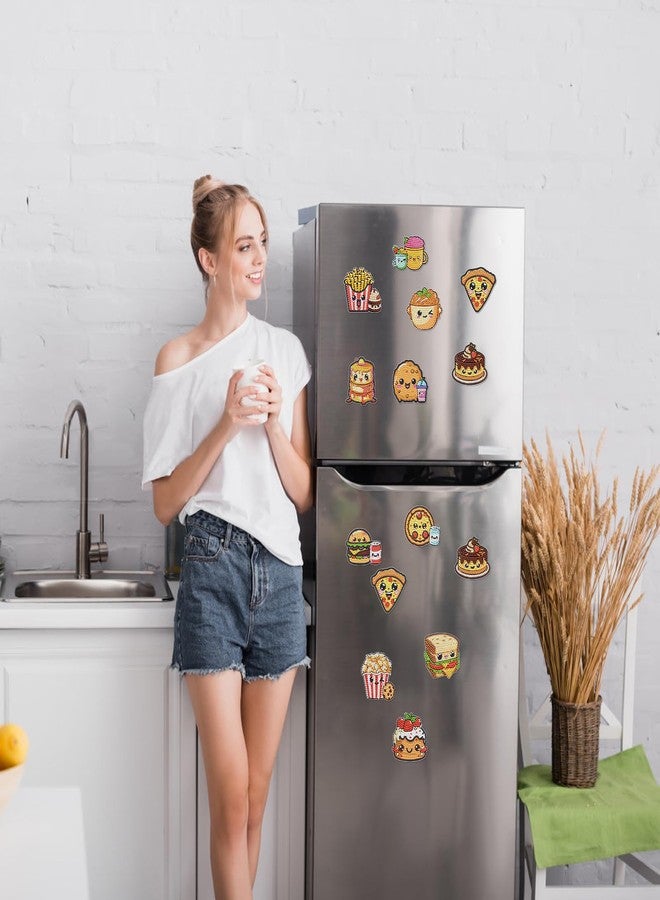 INCOK Refrigerator Diamond Art Magnets - 12 PCS DIY Diamond Painting Fridge Magnets with Cute Hamburg Fries Pizza Popcorn Sandwich Cake Pattern Fast Food Home Decors Birthday Gift for Adults Beginners - Image 5