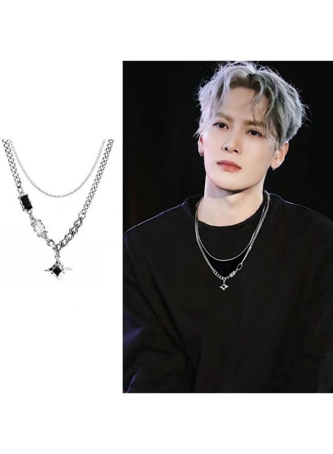 Double-layer Necklace Men's Trendy Sweater Chain Light Luxury Niche Design Hip-hop Style - Image 1