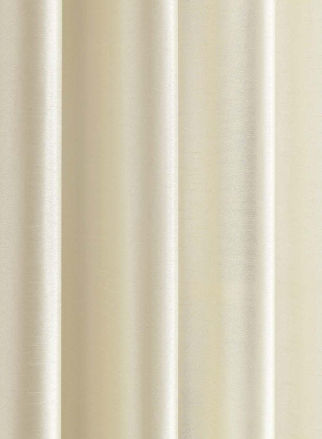 Lush Decor Luxury Mid Century Geo Faux Silk Jacquard Border Window Curtain Single Panel, 84" L x 52" W, Ivory & Green - Image 5