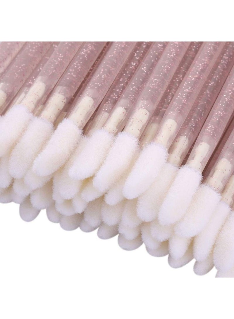 Y&D SYOSI 100 Pcs Disposable Crystal Lip Brushes Make Up Lipstick Gloss Wands Eyeshadow Applicator Tool Makeup Beauty Kits (Pink)  - Image 3