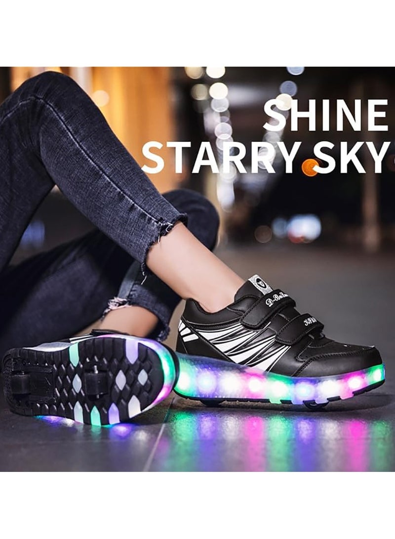 TAPIT Roller Skates Kids Roller Shoes Boys Girls Sneakers with Wheels Flashing Sport Sneaker Rechargeable Roller Skates Children's Gift (B) - Image 2