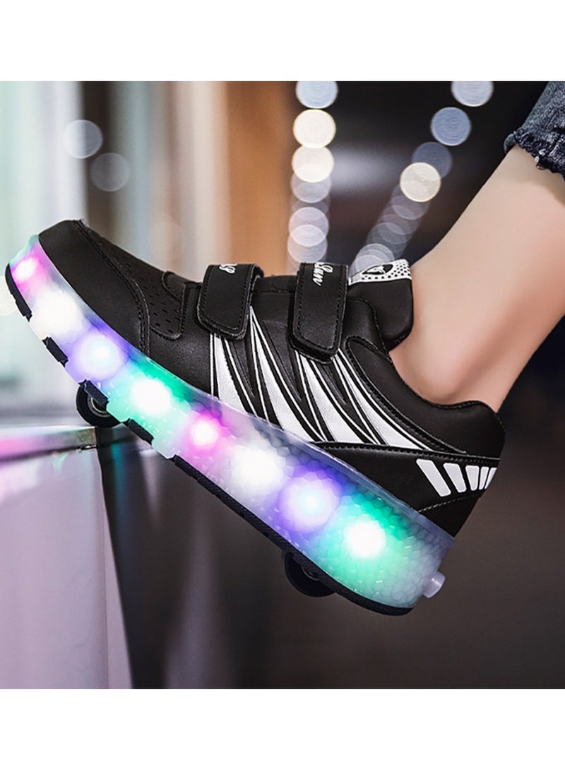 TAPIT Roller Skates Kids Roller Shoes Boys Girls Sneakers with Wheels Flashing Sport Sneaker Rechargeable Roller Skates Children's Gift (B) - Image 5