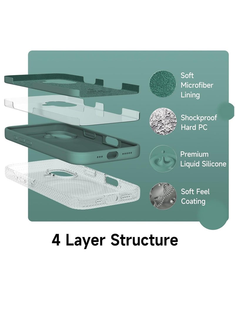 Raxoom Case Compatible with iPhone 16 Plus â€“ Liquid Soft Silicone Shockproof Cover with Microfiber Lining â€“ Full Body Protection & Camera Guard â€“ 6.7-inch (Green, iP 16 Plus) - Image 5