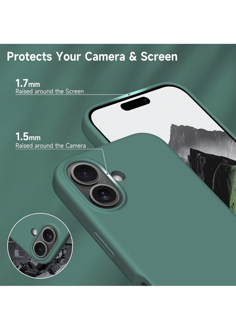 Raxoom Case Compatible with iPhone 16 Plus â€“ Liquid Soft Silicone Shockproof Cover with Microfiber Lining â€“ Full Body Protection & Camera Guard â€“ 6.7-inch (Green, iP 16 Plus) - Image 3
