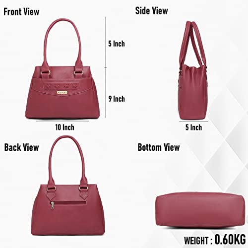 Fostelo Women's Kanye Nest Satchel Tote Handbag for Women | Ladies Purse | Stylish Shoulder Bag | Gift For Women | Maroon - Image 3