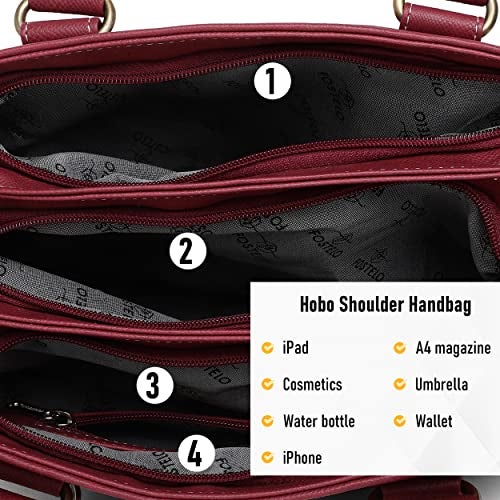 Fostelo Women's Kanye Nest Satchel Tote Handbag for Women | Ladies Purse | Stylish Shoulder Bag | Gift For Women | Maroon - Image 5