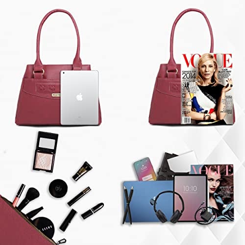 Fostelo Women's Kanye Nest Satchel Tote Handbag for Women | Ladies Purse | Stylish Shoulder Bag | Gift For Women | Maroon - Image 4