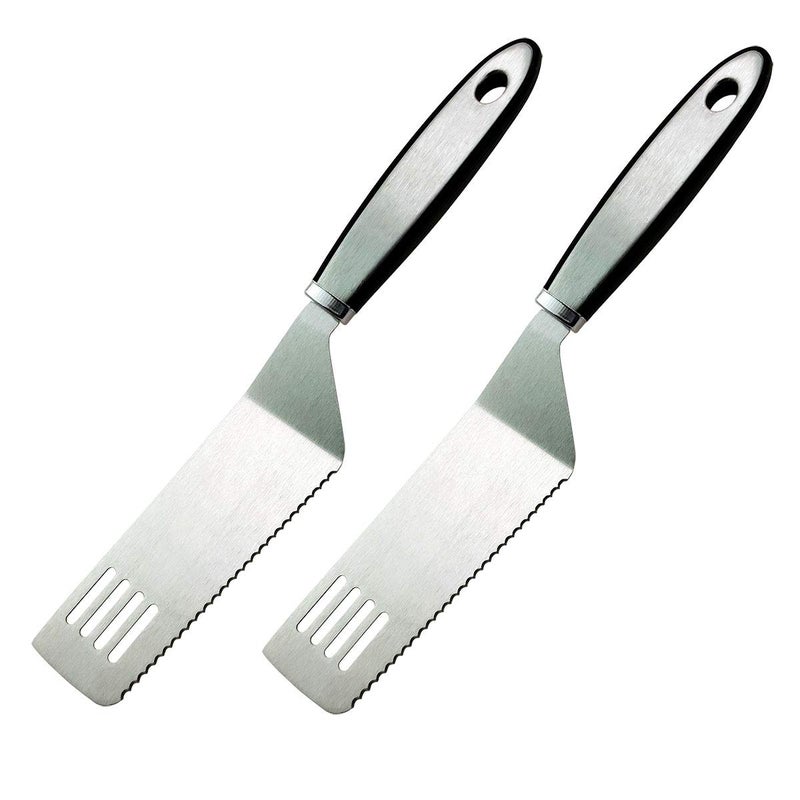 Cake Server Pie Server Spatula Set Stainless Steel Cake Cutter Cut and ServeSerrated Spatula and Pizza Cut Turner Lift Transfer Pie Shovel Server