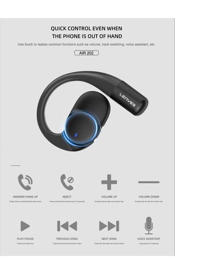 LENYES AIR202 Bluetooth 5.3 Open-Ear Wireless Headphones with Air Conduction Technology - Image 3