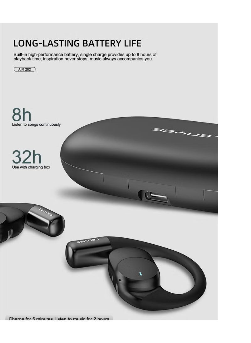 LENYES AIR202 Bluetooth 5.3 Open-Ear Wireless Headphones with Air Conduction Technology - Image 5