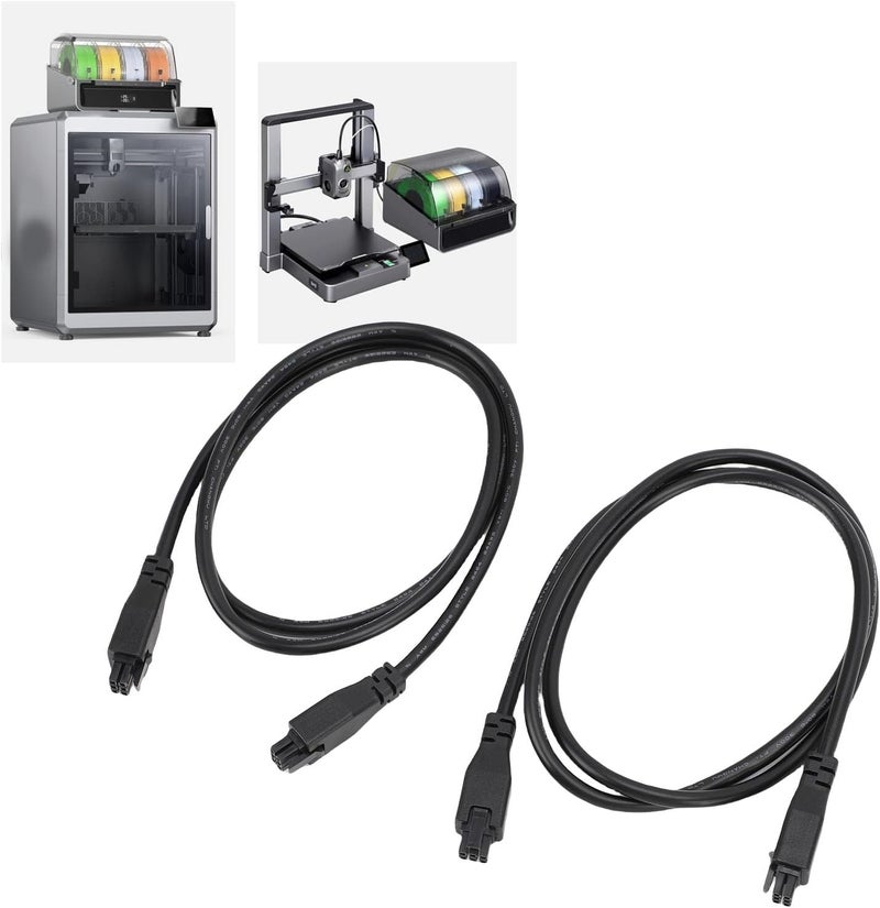 aqxreight، 2 قطعة من كابلات التمديد من نوع CFS، رقم 485، مناسبة لطابعة 3D K2 Plus Hi Combo، بطول 1 متر تقريبًا (3.3 قدم)، مصنوعة من المطاط والنحاس، بقطر سلكي 24AWG، وتحتوي على 6 أطراف. - Image 2