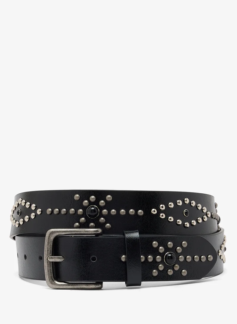 Seventy Five Western Belt With Studding Detail