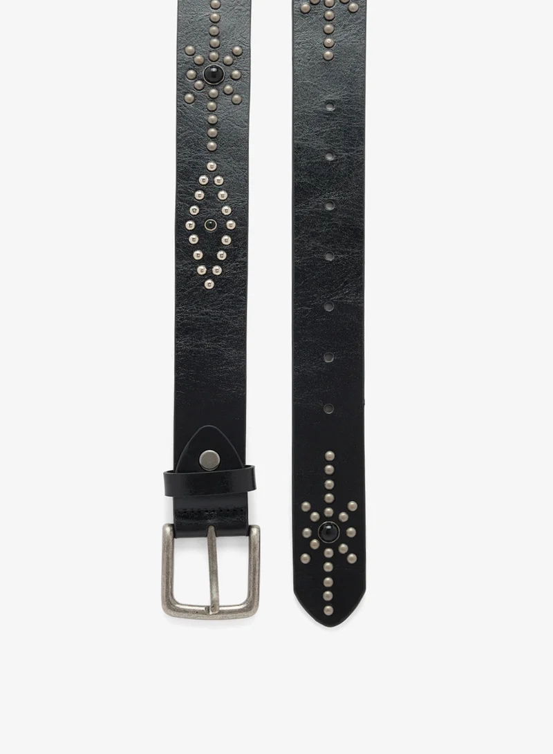 Seventy Five Western Belt With Studding Detail