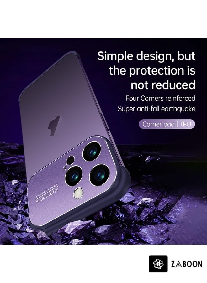 Protective Case Cover For iPhone 13 Pro Max Metal Large Window + TPU Corners Phone Protective Frame