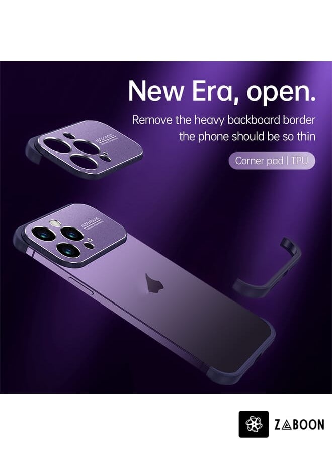 Protective Case Cover For iPhone 13 Pro Max Metal Large Window + TPU Corners Phone Protective Frame