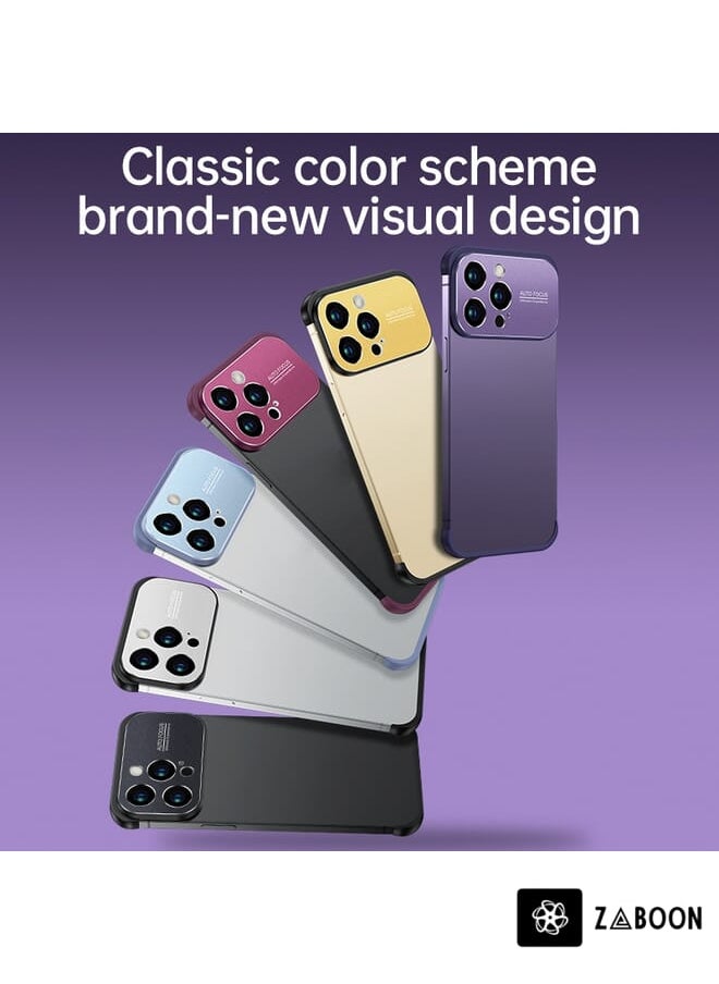 Protective Case Cover For iPhone 13 Pro Max Metal Large Window + TPU Corners Phone Protective Frame