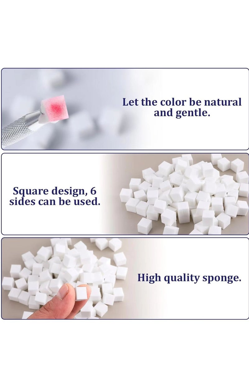 100 pieces of soft nail sponges are ideal for gradient colors, nail art sponge strips with a grip pen, flower-shaped nails, nail sponges, gradient color nail brushes, nail art tools and supplies, and home and salon nail art accessories. - Image 3