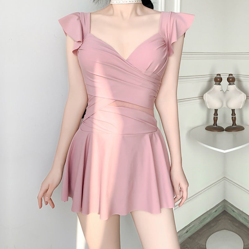 2026 New Women's One-Piece Swimsuit, Conservative Slimming Design with Belly Coverage, Elegant Korean Style for Hot  Springs - Image 2
