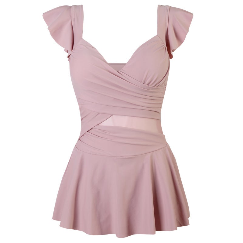 2026 New Women's One-Piece Swimsuit, Conservative Slimming Design with Belly Coverage, Elegant Korean Style for Hot  Springs - Image 5
