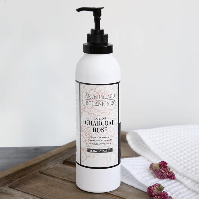 Archipelago Botanicals Charcoal Rose Lotion, 18 oz - Image 3