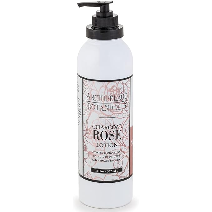 Archipelago Botanicals Charcoal Rose Lotion, 18 oz - Image 1