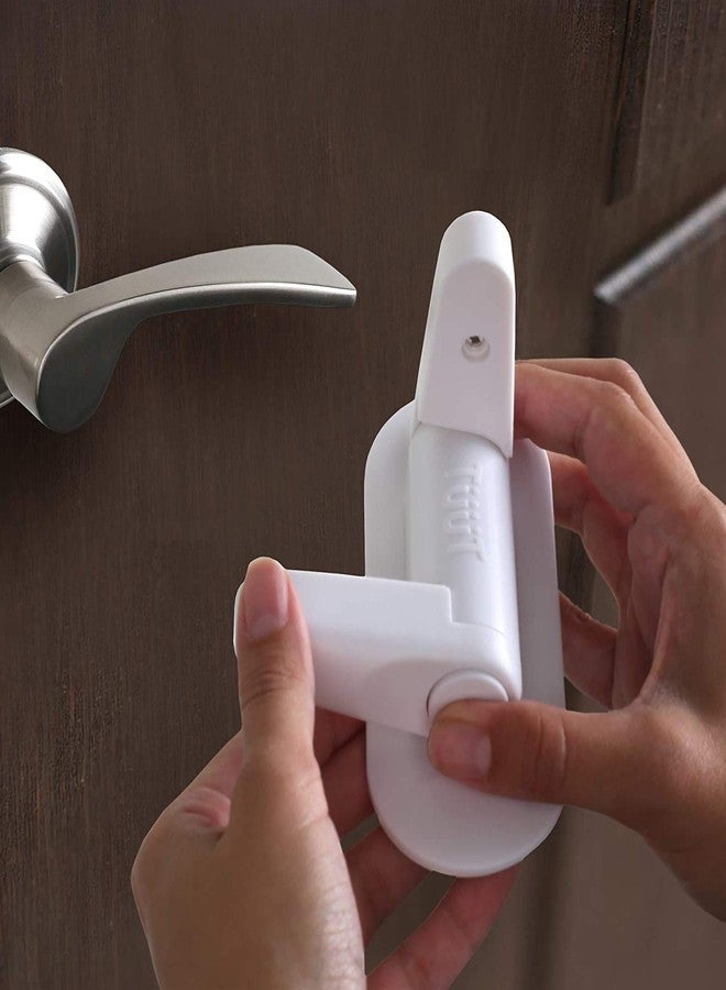 LAFILLETTE Baby Safety Door Handle Locks, Child Proof Door Lever Locks with 3M Adhesive for Kids Toddler Safety, Child Proof Locks for Room Doors Windows Cupboards and Drawers (White) - Image 5